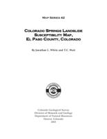 Map of potential areas of landslide susceptibility in Colorado Springs, El Paso County, Colorado