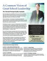 A common vision of great school leadership : the Colorado principal quality standards