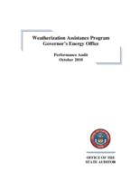 Weatherization Assistance Program, Governor's Energy Office performance audit