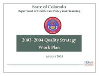 2003-2004 quality strategy work plan