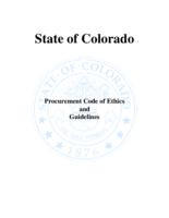 State of Colorado procurement code of ethics and guidelines