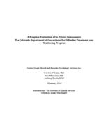 A program evaluation of in-prison components : the Colorado Department of Corrections Sex Offender Treatment and Monitoring Program