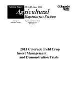 2013 Colorado field crop insect management research and demonstration trials