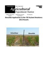 Biosolids application to no-till dryland crop rotations : 2013 results