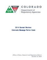 2014 sunset review: Colorado Massage parlor code