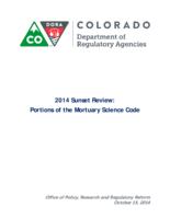 2014 sunset review: Portions of the mortuary science code