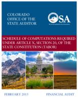 Schedule of computations required under article X, section 20, of the state constitution (Tabor) : financial