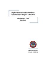 Higher education student fees, Department of Higher Education : performance audit