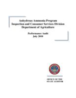 Anhydrous Ammonia Program, Inspection and Consumer Services Division, Department of Agriculture : performance audit