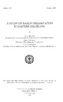 A study of ranch organization in eastern Colorado