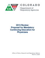 2015 review: proposal for mandatory continuing education for physicians