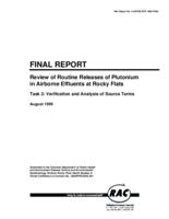 Review of routine releases of plutonium in airborne effluents at Rocky Flats