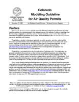 Colorado modeling guidelines for air quality permits