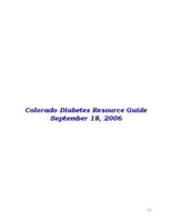 Colorado diabetes resource guide September 18, 2006