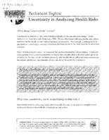 Uncertainty in analyzing health risks