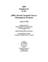2005 supplement to the 2000 Colorado nonpoint source management program