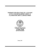 Support for selection of a cleanup level for methamphetamine at clandestine drug laboratories