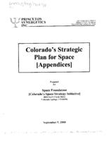 Colorado's strategic plan for space. Appendices