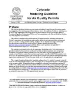 Colorado modeling guidelines for air quality permits