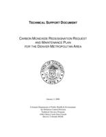 Carbon monoxide study redesignation request and maintenance plan for the Denver metropolitan area