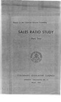 Sales ratio study. Part 2 : report to the Colorado General Assembly. Pages 1 - 96