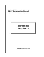 CDOT construction manual. Section 400: Pavements