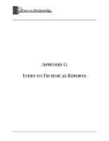 State highway 9, Frisco to Breckenridge : final environmental impact statement & final section 4(f) evaluation. Volume 2: Appendix G, Index to Technical Reports