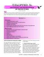 Understanding insulin pumps & continuous glucose monitors. Chapter 2: Advantages and Disadvantages of Insulin Pumps