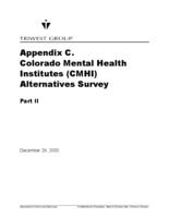 An assessment of community mental health resources : final report : submitted to the State of Colorado Department of Human Services, Office of Direct Services. Appendix C: Colorado Mental Health Institutes (CMHI) Alternatives Survey Part 2