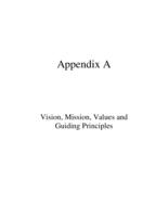 Final report on employment and community participation recommendations. Appendix A: Vision, Mission, Values, and Guiding Principles