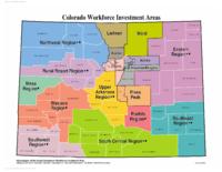 State unified plan : submitted under section 501 of the Workforce Investment Act of 1998 for the state of Colorado, for the period of July 1, 2000 through June 30, 2005. Appendix C: Workforce Investment Areas Map