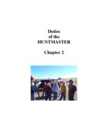 Huntmaster manual. Chapter 2: Duties of the Huntmaster