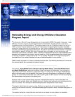 Renewable energy and energy efficiency education program report