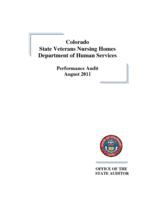 Colorado state veterans nursing homes, Department of Human Services, performance audit