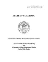 Colorado data destruction policy and computer/other electronic media end-of-life policy