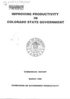 Improving productivity in Colorado state government : commission report