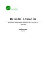 Remedial education : a look at selected state policies outside of Colorado