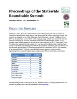 Proceedings of the statewide roundtable summit : Thursday, March 3, 2011, Westminster, CO