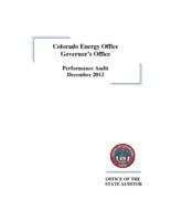 Colorado Energy Office, Governor's Office performance audit