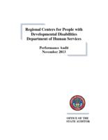 Regional centers for people with developmental disabilities, Department of Human Services : performance audit
