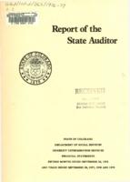 State of Colorado, Department of Social Services, Disability Determination Services, financial statements fifteen months ended September 30, 1977, 1978, and 1979 : with report of State Auditor