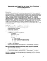 Awareness and usage survey of the Early Childhood Colorado Framework