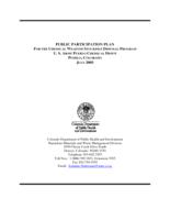 Public participation plan for the Chemical weapons stockpile disposal program, U. S. Army Pueblo Chemical Depot, Pueblo, Colorado