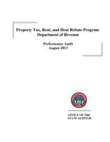 Property tax, rent, and heat rebate program, Department of Revenue : performance audit