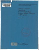 Pikes Peak Community College : federal student financial aid programs, audited financial statements and comments on internal controls and procedures year ended June 30, 1979