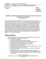 General guidelines for substitute water supply plans for sand and gravel pits