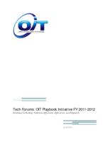 Tech forums: OIT playbook initiative FY2011-2012