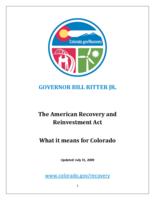 The American Recovery and Reinvestment Act : what it means for Colorado