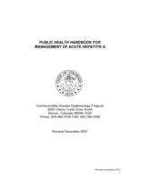 Public health handbook for management of acute hepatitis A
