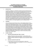 Colorado Division of Housing Section 8 homeownership guidelines